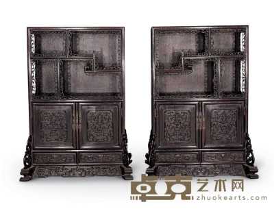 清中期 紫檀多宝格 69.5×44×17cm